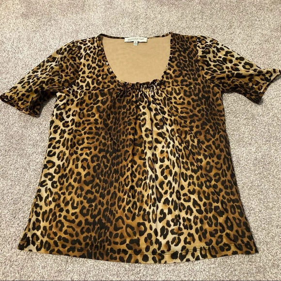Jones New York Leopard Print Blouse Petite - Picture 9 of 15